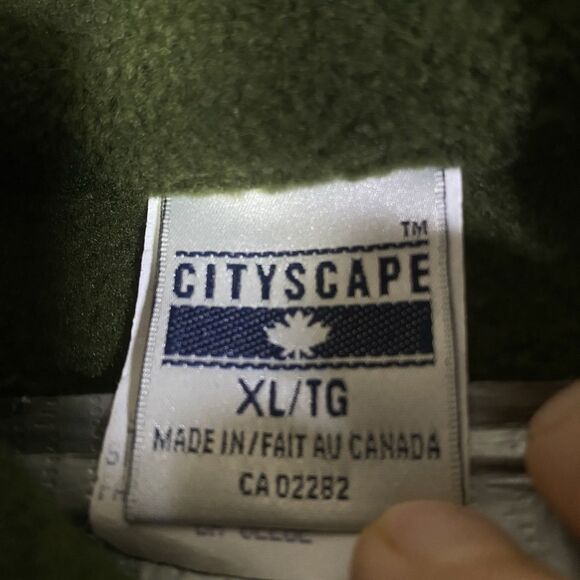 VTG Cityscape Men's XL Green Fleece Vest Full Zip 2 Horses Made Canada Foal - Picture 7 of 12